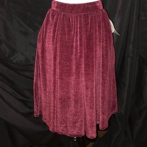 NWT Lularoe Madison Panne Velvet Holiday Skirt S/M